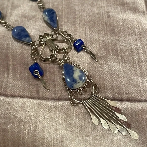 Southwestern Natural Blue Gemstone Necklace - Picture 5 of 8